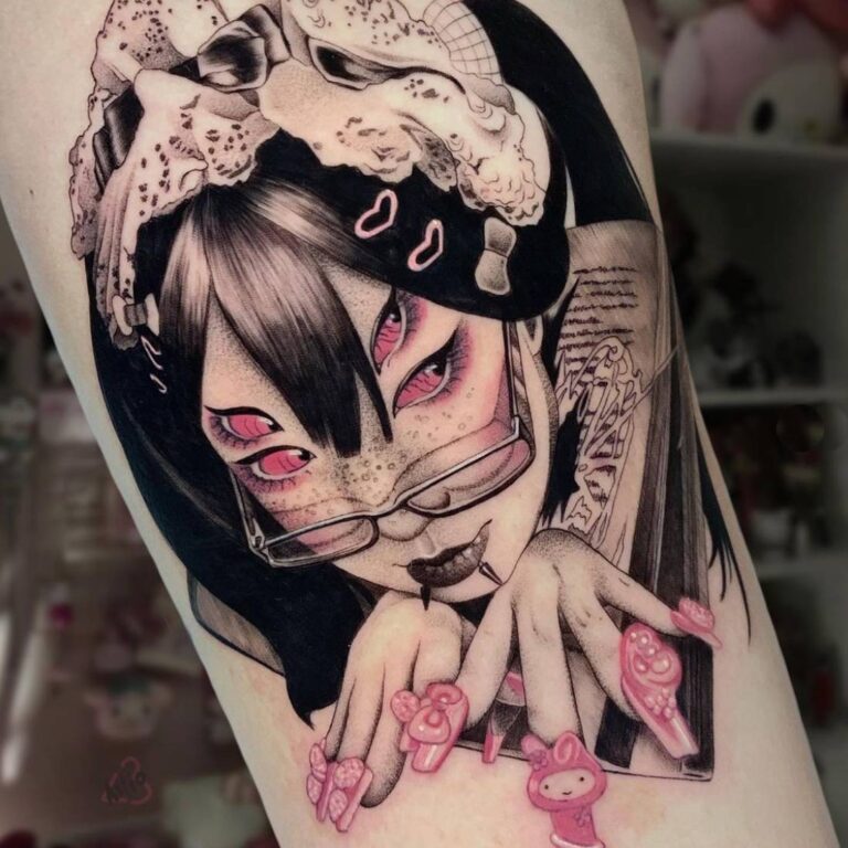 creepy anime tattoo